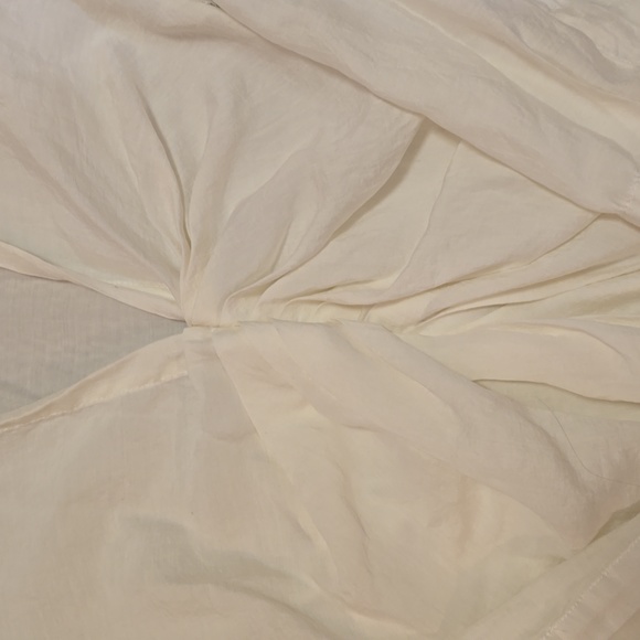 Zara White Ruched Shirt Dress - Picture 3 of 7